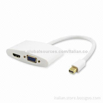 Mini DP to HDMI + VGA Adapter Cable with 1,920 x 1,200 Pixels Resolution